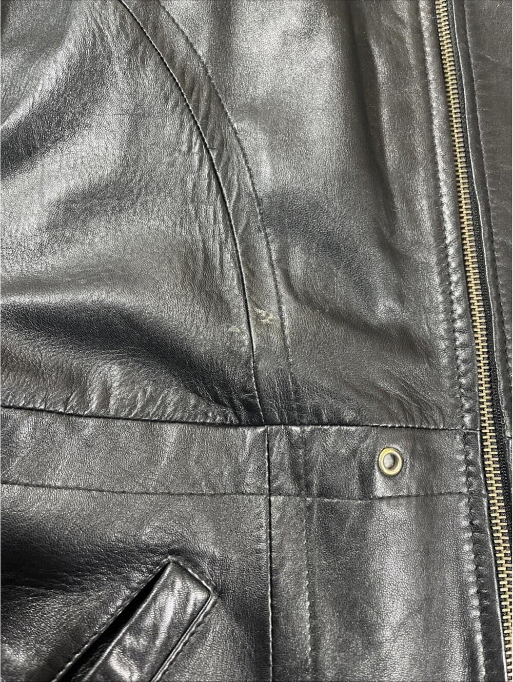 VTG 80s Express L Opera Men’s Large Black Quilted Leather  Jacket Thinsulate - Picture 5 of 8